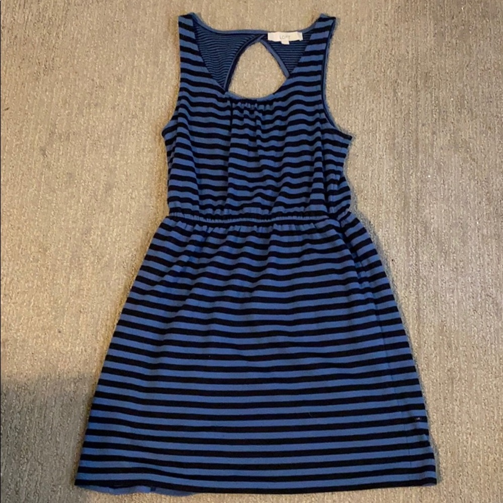 Black and blue striped Loft dress